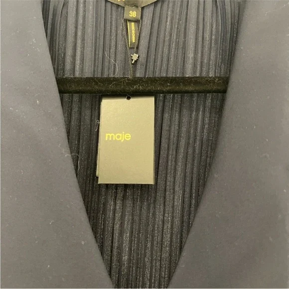 Maje Navy Pleated Dress - Picture 3 of 5